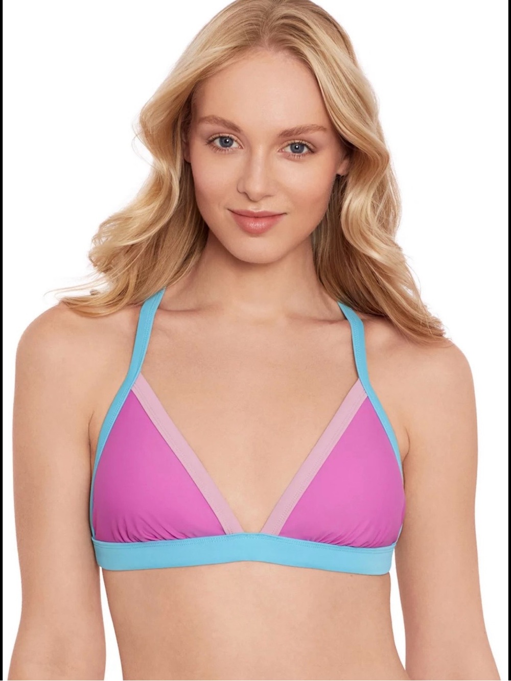 Salt + Core Colorblock Triangle Bikini Top in Pink & Aqua

SEND ME OFFERS